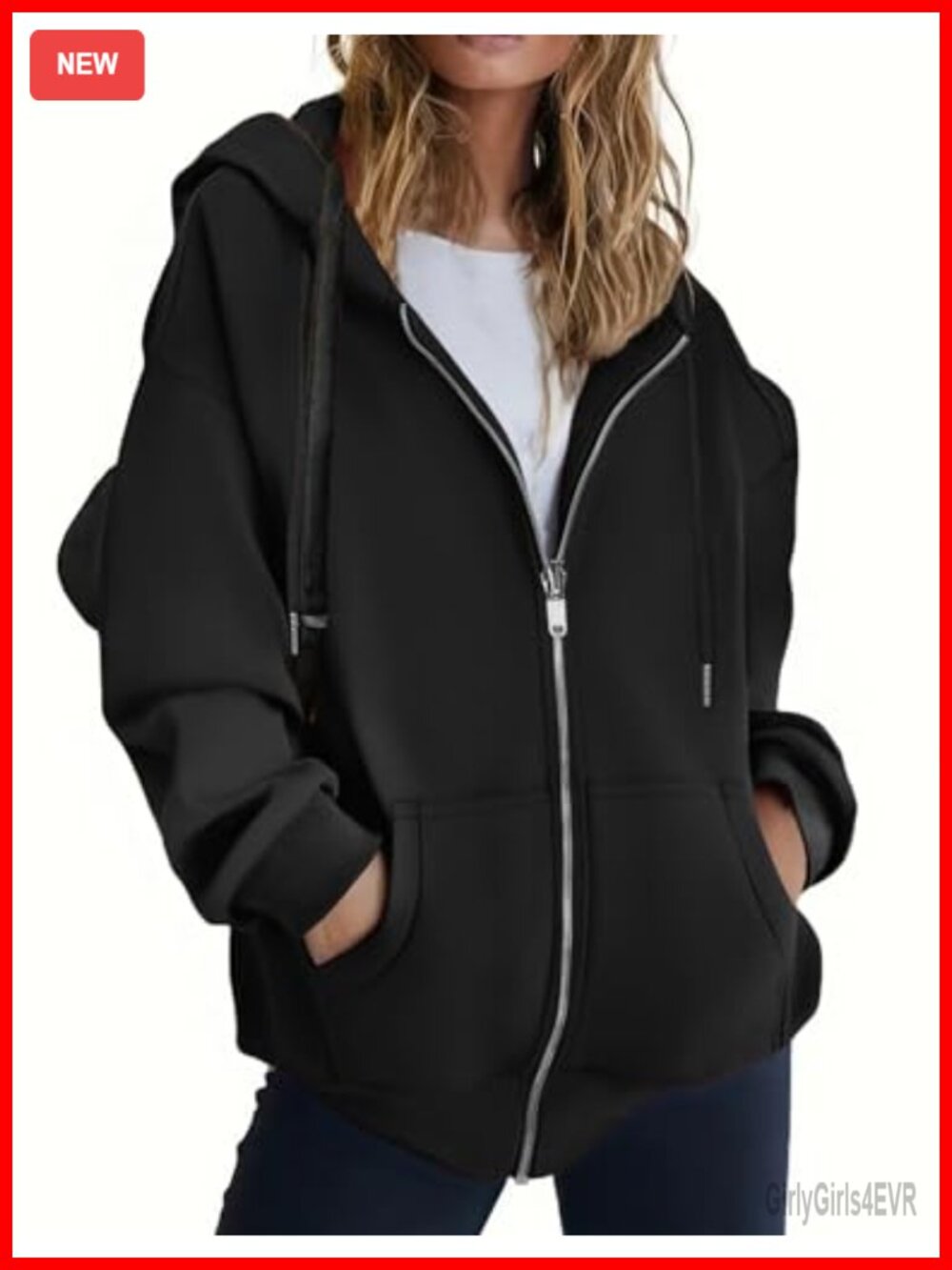 Women's Zip Up Hoodie Oversized Fleece Sweatshirt Athletic Long Sleeve